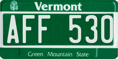 VT license plate AFF530