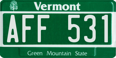 VT license plate AFF531