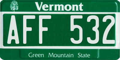 VT license plate AFF532