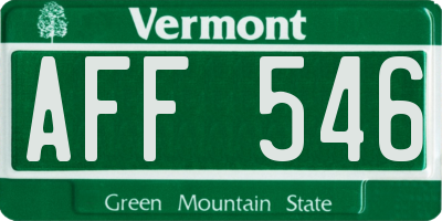 VT license plate AFF546