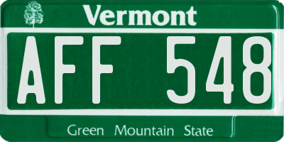 VT license plate AFF548
