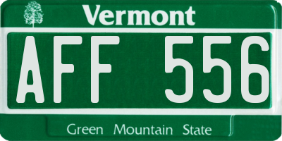VT license plate AFF556