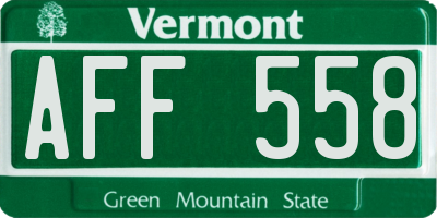VT license plate AFF558