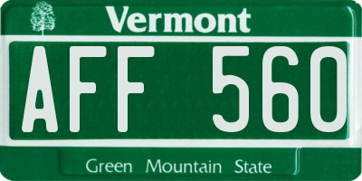VT license plate AFF560