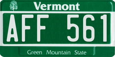 VT license plate AFF561