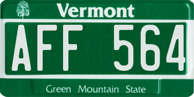 VT license plate AFF564