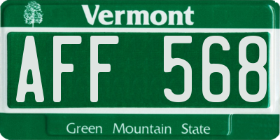 VT license plate AFF568