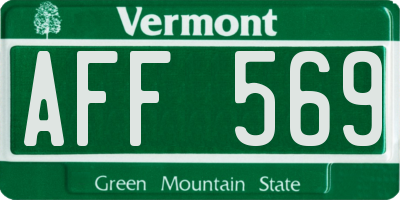 VT license plate AFF569
