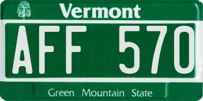VT license plate AFF570