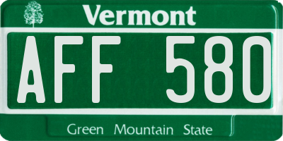 VT license plate AFF580