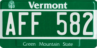 VT license plate AFF582