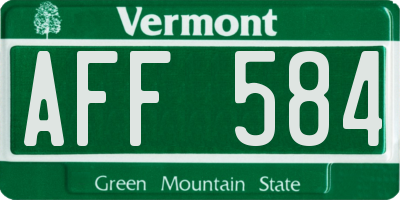 VT license plate AFF584