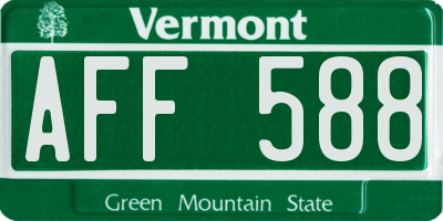 VT license plate AFF588