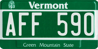 VT license plate AFF590