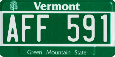 VT license plate AFF591