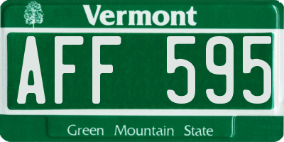 VT license plate AFF595