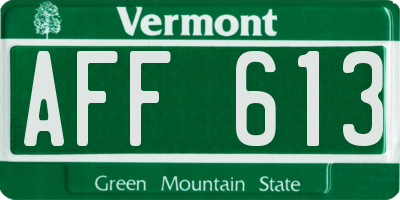 VT license plate AFF613