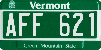 VT license plate AFF621