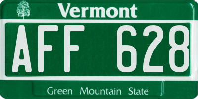VT license plate AFF628