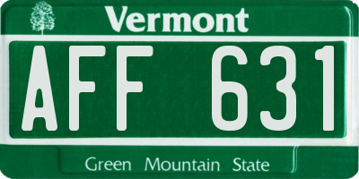 VT license plate AFF631