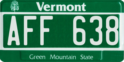 VT license plate AFF638