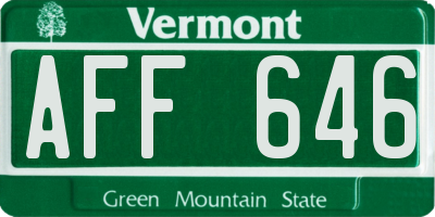 VT license plate AFF646