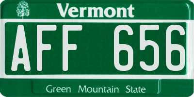 VT license plate AFF656