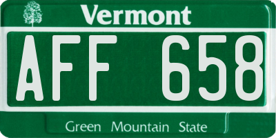 VT license plate AFF658