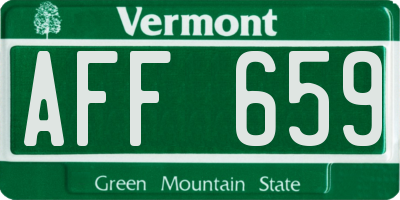 VT license plate AFF659