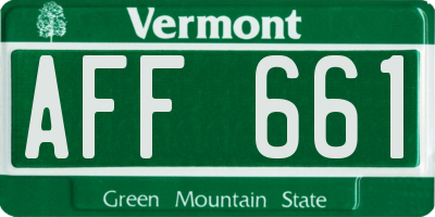 VT license plate AFF661
