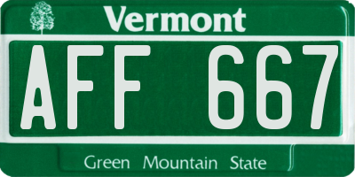 VT license plate AFF667