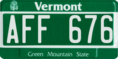 VT license plate AFF676