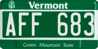 VT license plate AFF683