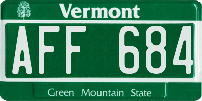 VT license plate AFF684