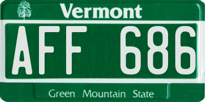 VT license plate AFF686