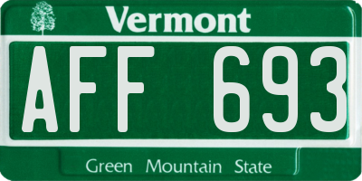VT license plate AFF693