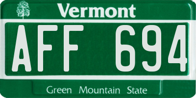 VT license plate AFF694