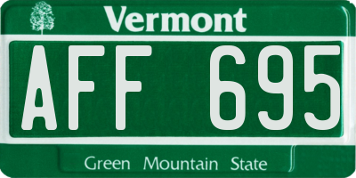 VT license plate AFF695