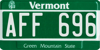 VT license plate AFF696