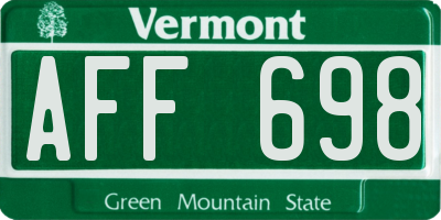 VT license plate AFF698