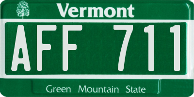 VT license plate AFF711