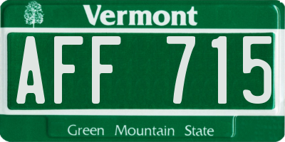 VT license plate AFF715