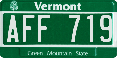 VT license plate AFF719
