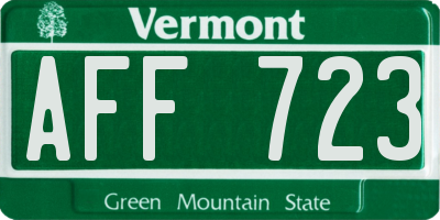 VT license plate AFF723