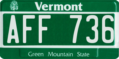 VT license plate AFF736