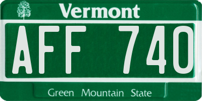 VT license plate AFF740