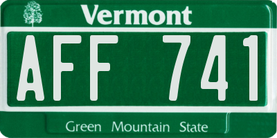 VT license plate AFF741