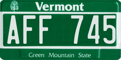 VT license plate AFF745