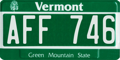 VT license plate AFF746