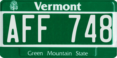 VT license plate AFF748